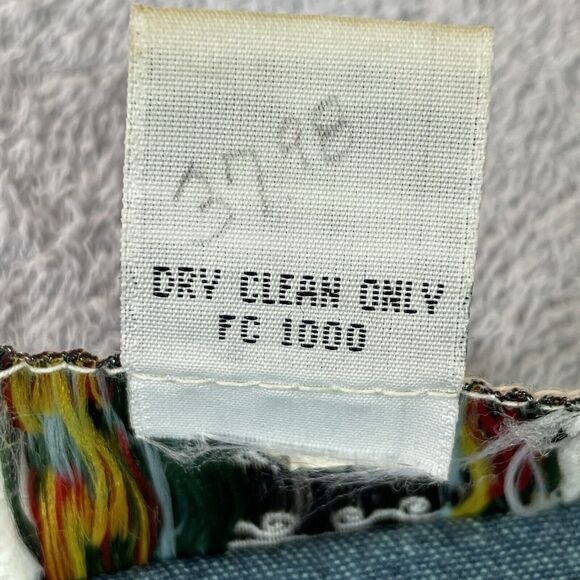 Carrie Allen Embroidered Western Vest Women's L Blue Denim  Boho Crochet Vtg - Picture 6 of 13